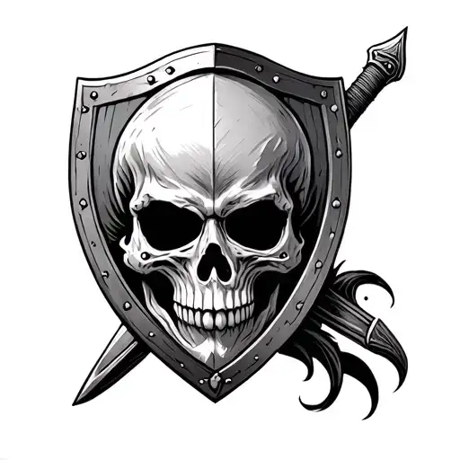 Calavera With Sword And Shield