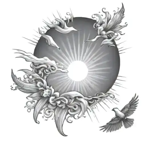 Sun Rays Spreading Across