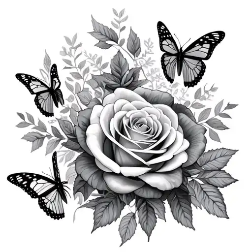 Butterflies And Roses Growing