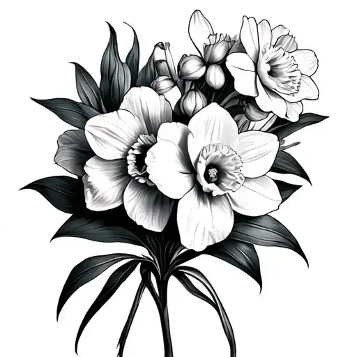Daffodil And Carnation Bouquet