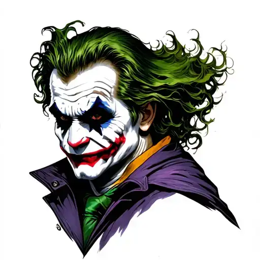 Design A Tattoo Idea That Combines The Joker Character With Space Themes
