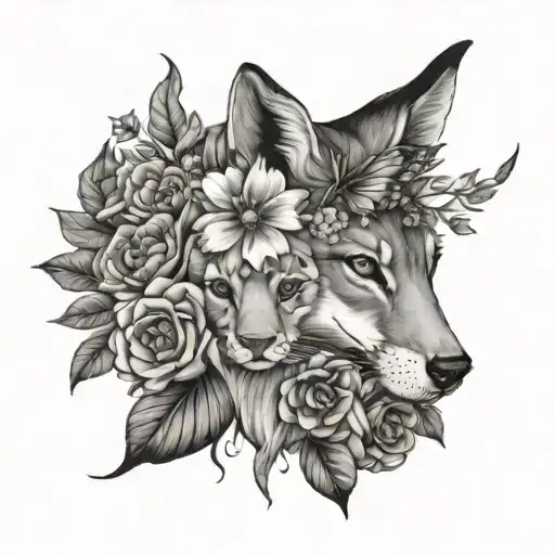 Flowers And An Animal's Head