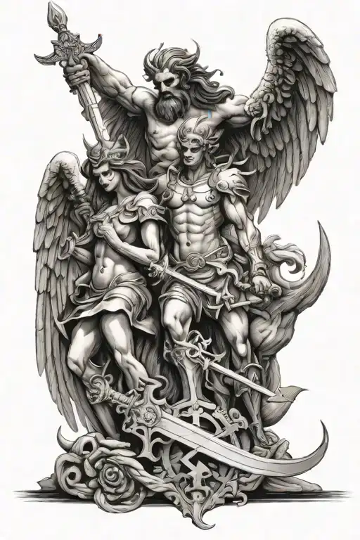 Church Angel And Demon Weapons