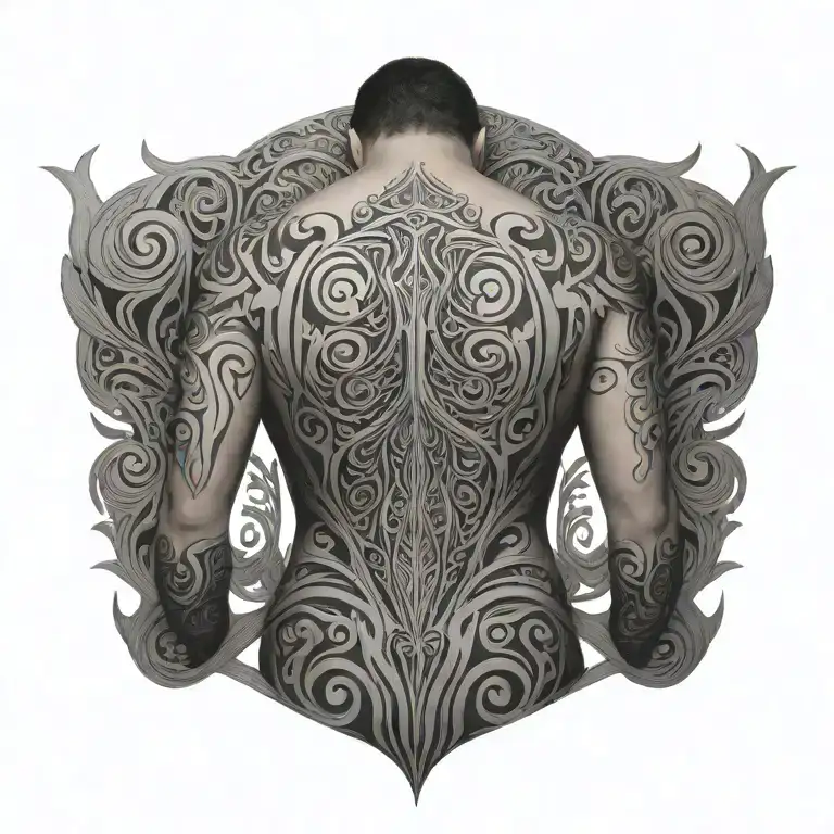 Neo Tribal And Cybersigilism Inspired Design Full Back