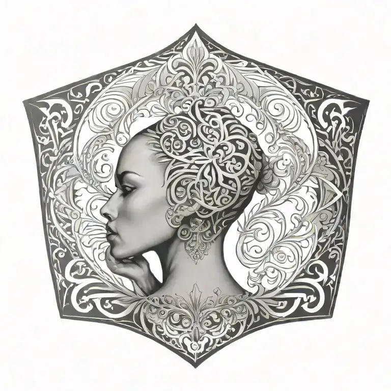 Feminine Neo Tribal And Cybersigilism Inspired Design Full Back