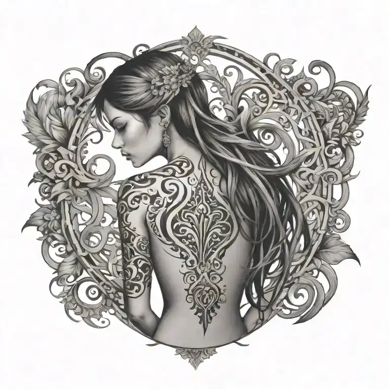 Dainty Neo Tribal And Cybersigilism Inspired Design Full Back