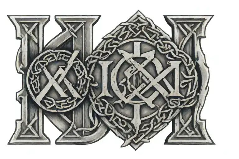 The Roman Numerals 'Xii-v' With A Celtic Design Around Them