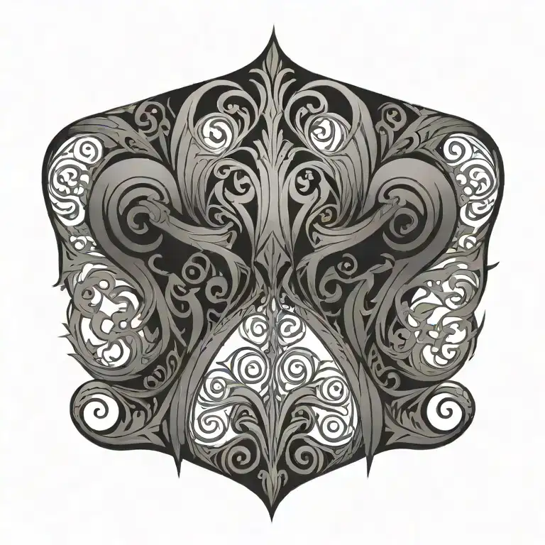 Dainty Neo Tribal And Cybersigilism Inspired Design Full Back Design Featuring A Lower Waist