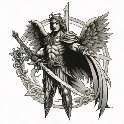 Archangel Michael Sword With Cross Intertwined