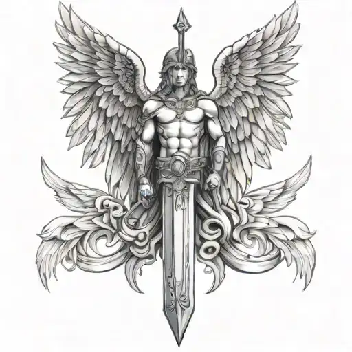 Archangel Michael Sword With Wings