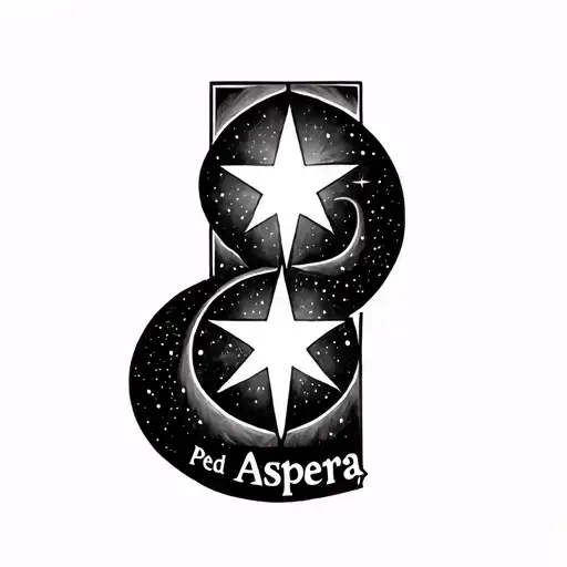 Per Aspera Ad Astra With A Star In The Center