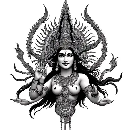 Kali Goddess As A Destroyer In Her Whole Form As A Nepali Myth