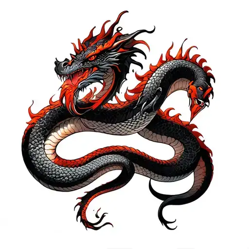Dragon Ouroboro Red Snake