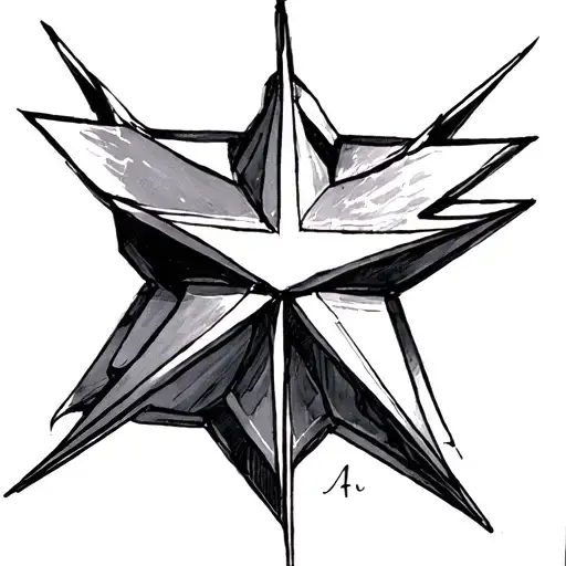 8 -Pointed Star And A Writing