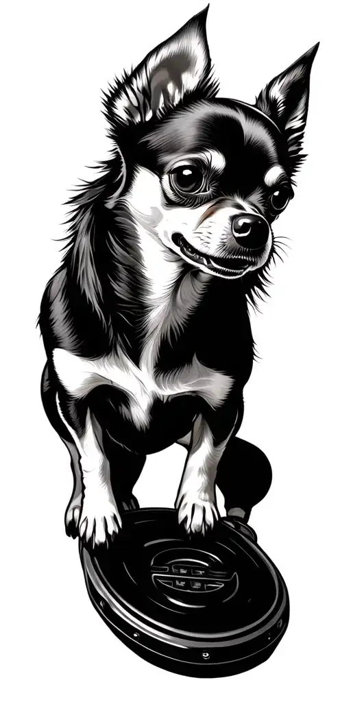 Chihuahua Driving Jeep