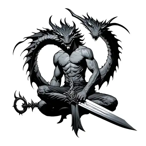 Puck Sitting On Guts' Dragon Slayer Sword