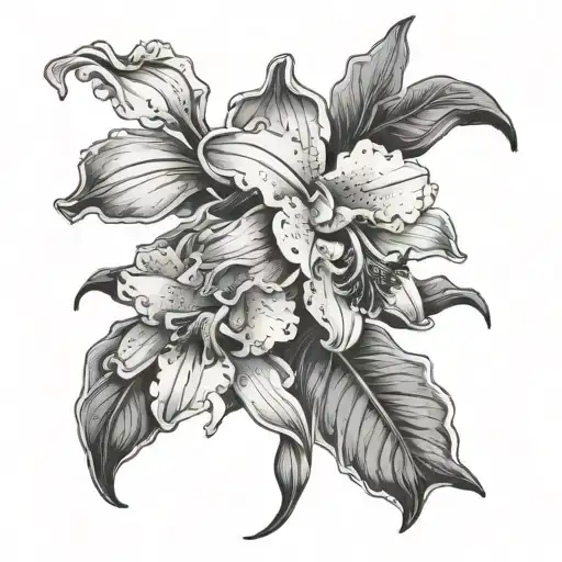Cattleya Flower With Vines