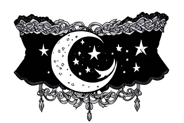 Garter Band Moon And Stars