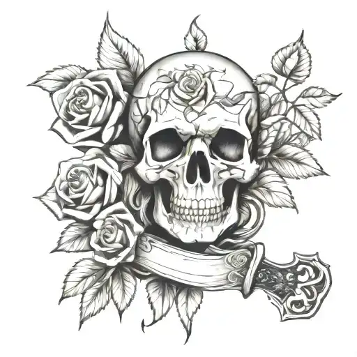 Skull Roses Knife Family Tree
