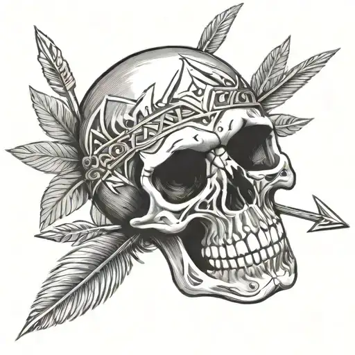 Nativa Amican Skull And Arrow Going