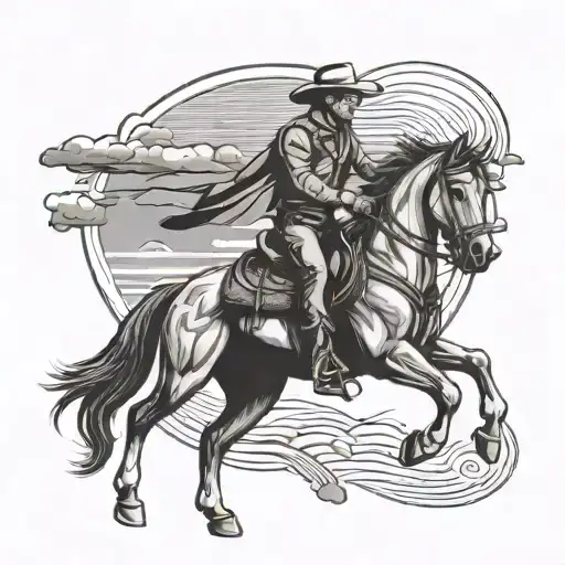 Cowboy Riding A Horse