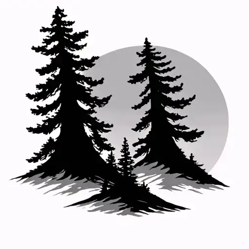 Two Redwood Pines Minimalist