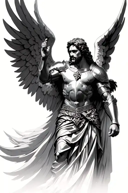 Angel Wearing Armor Of God Atlas Holding