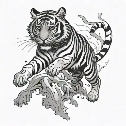 Tiger Jumping Half Bones