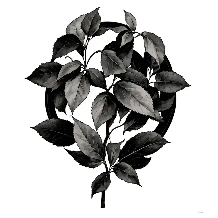 Bay Leaves In An Almost Circle On The Shoulder