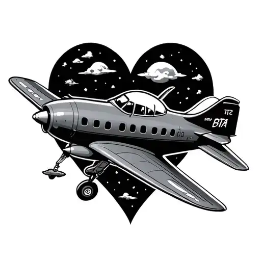 Bita With Heart And Plane Flying