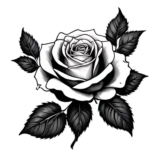 Spider Web In Front Of Rose Tattoo Design