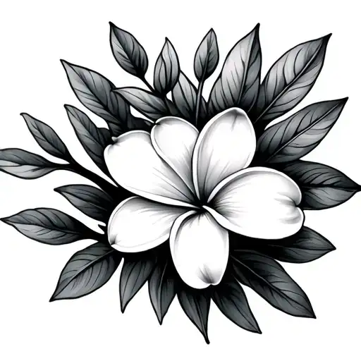 Guaria Morada Flower And Frangipani Flower Blooming
