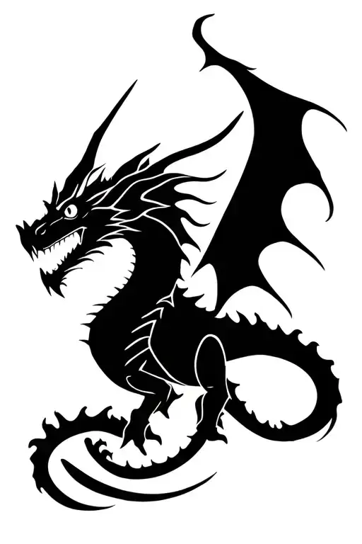Silhouette Of A Dragon Without Fangs