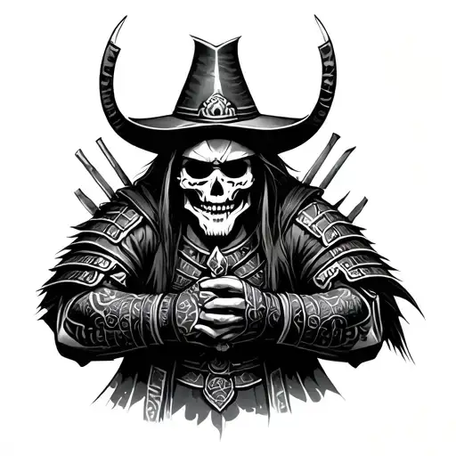 Samurai Calaveras Guerrero For The Arm