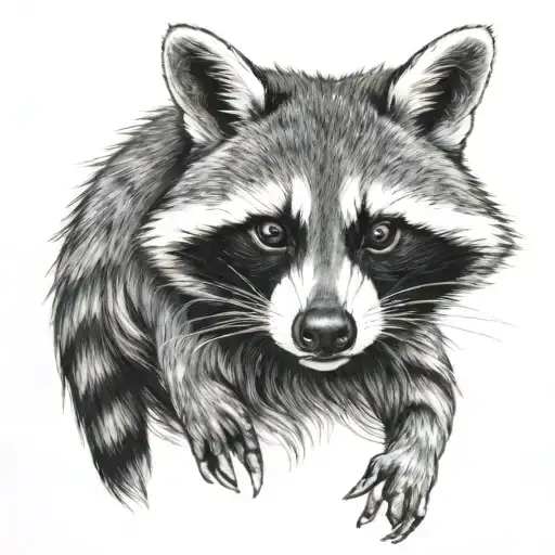 Racoon With 2 Faces Merged Together