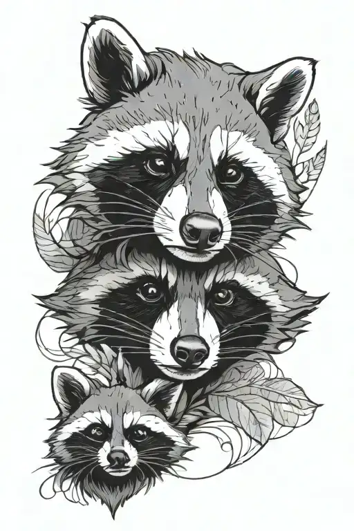 Racoon With 2 Faces Merged Together
