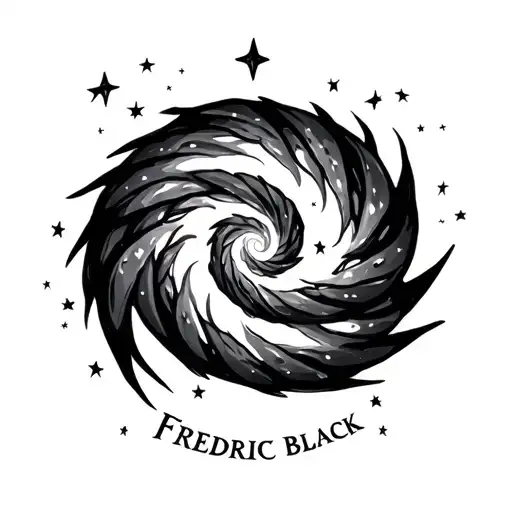 Rising Spiral In The Shape Of Small Stars With The First Name Frederic