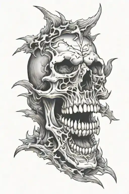 Horror Skull Teeth Scary