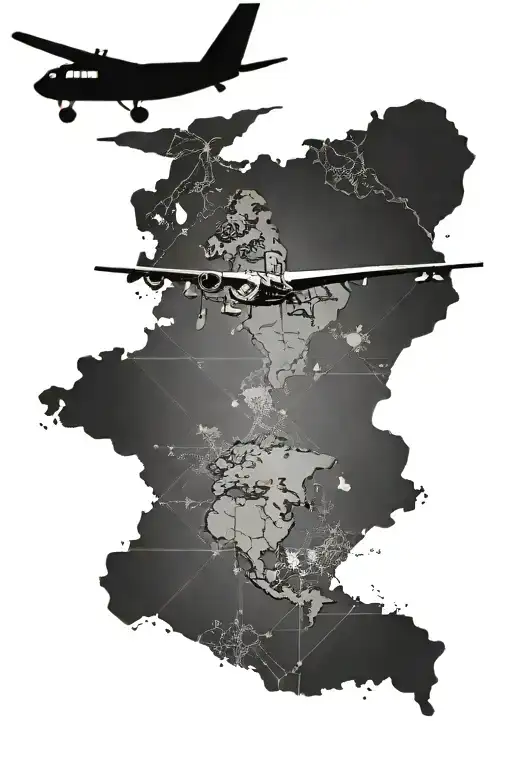 Plane And World Map