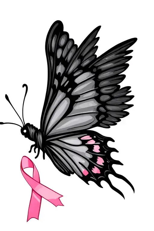 Butterfly Breast Cancer Symbol Angel Wings