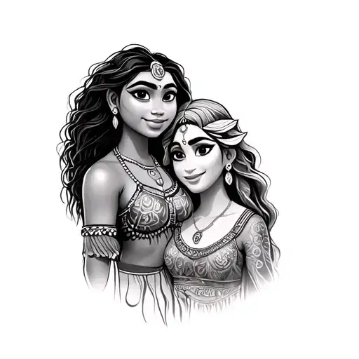 Moana Her Sister And The Grandma