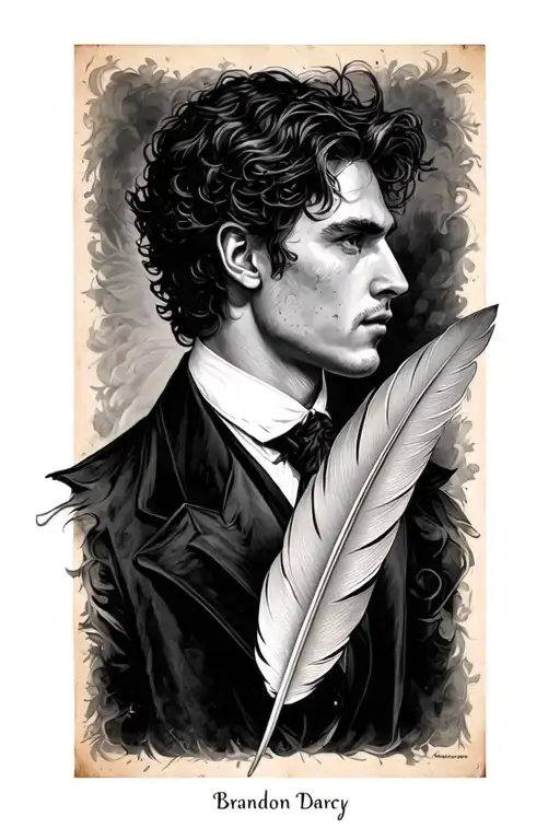 A Quill Writing Brandon Darcy Wentworth On A Page