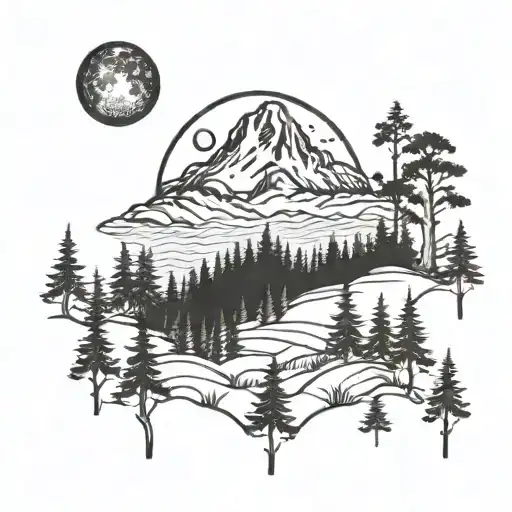 Mountain Moon Forest