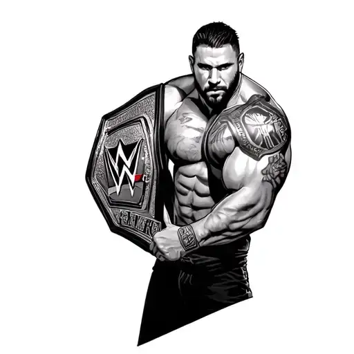 Bo Lindsey Inside Of A Wwe Championship Belt