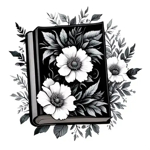 Book Surrounded By Bold Floral