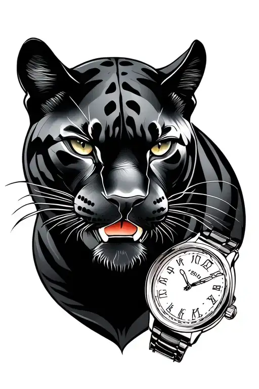 Black Panther And Old Watch