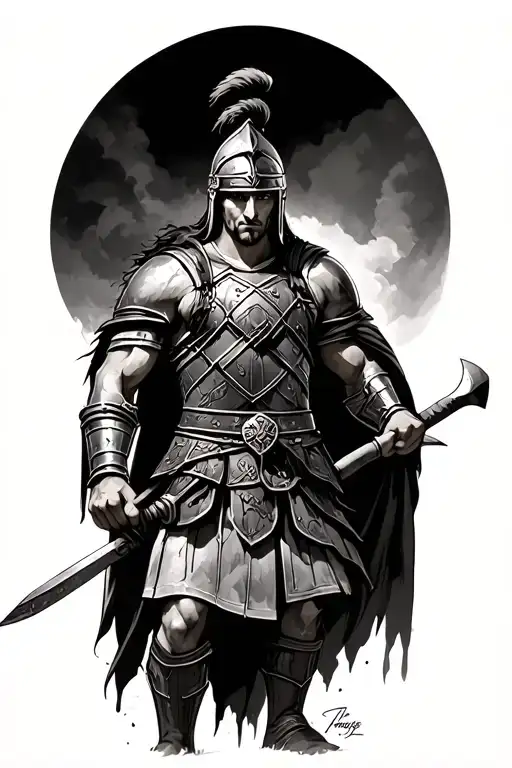 Gladiator In A Battle Field