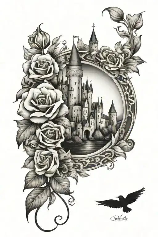 Flowers And Castle