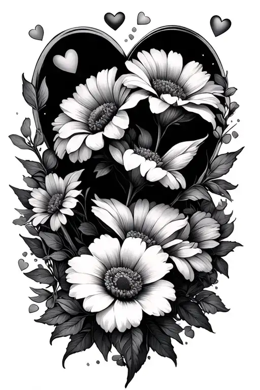 Flowers And Hearts Surrounded Being Thrown Nd