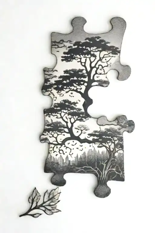 Missing Puzzle Piece With Nature Inspired